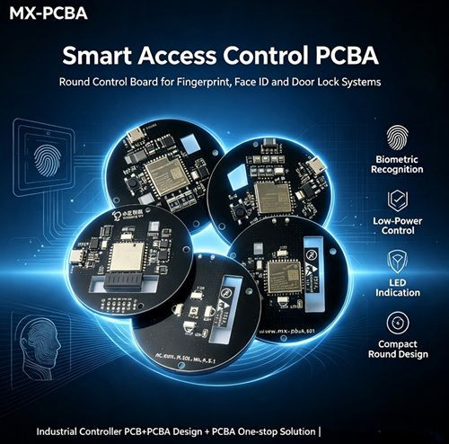 Smart Access Control PCBA for Door Lock Fingerprint and Face Recognition Systems