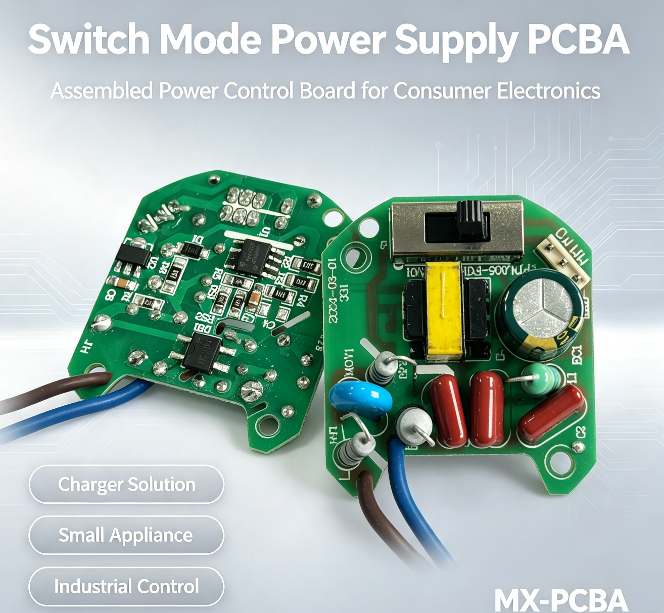 AC DC Switch Mode Power Control Circuit Board Assembly High Efficiency PCBA