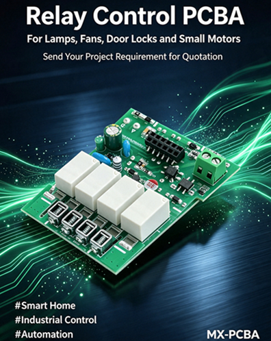 Relay Control PCBA for Smart Switch Automation and Home Projects